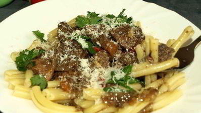 казаречче с рагу из говядины