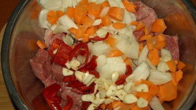 казаречче с рагу из говядины