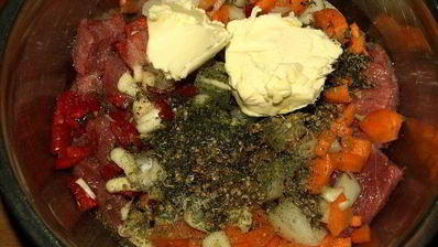 казаречче с рагу из говядины