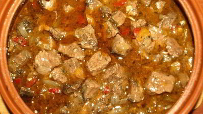 казаречче с рагу из говядины