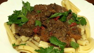 казаречче с рагу из говядины