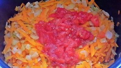 овощное рагу на основе запеченных баклажанов и перцев