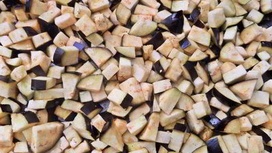 овощное рагу на основе запеченных баклажанов и перцев