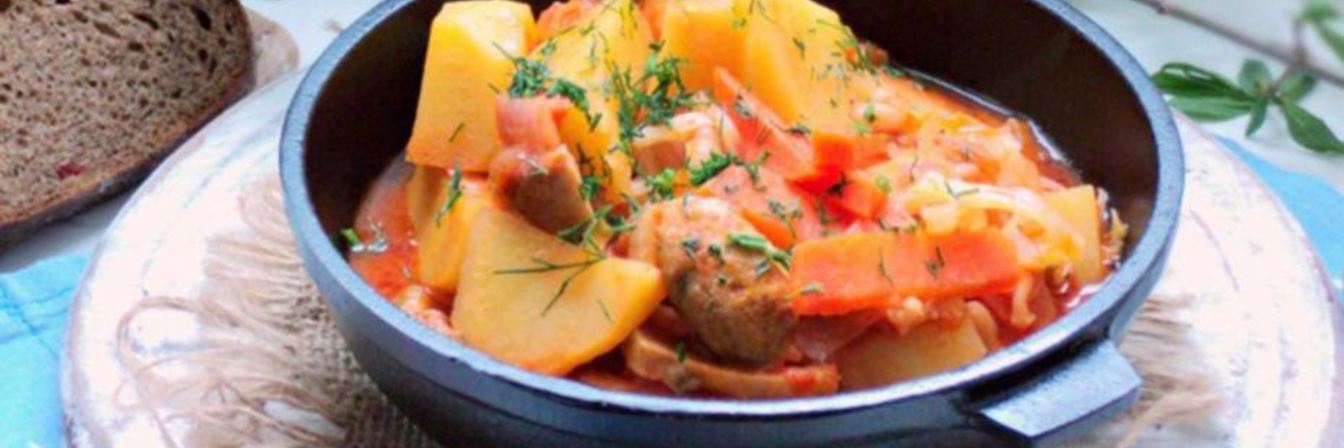 Овощное рагу с шампиньонами