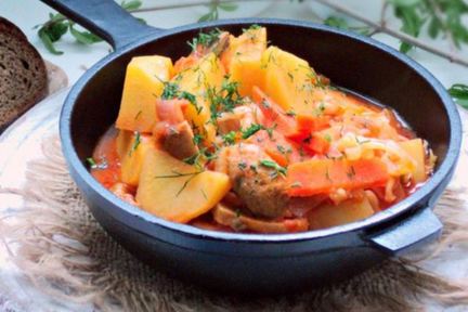 Овощное рагу с шампиньонами