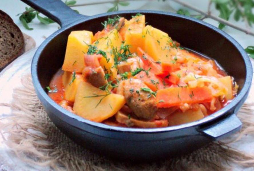 Овощное рагу с шампиньонами