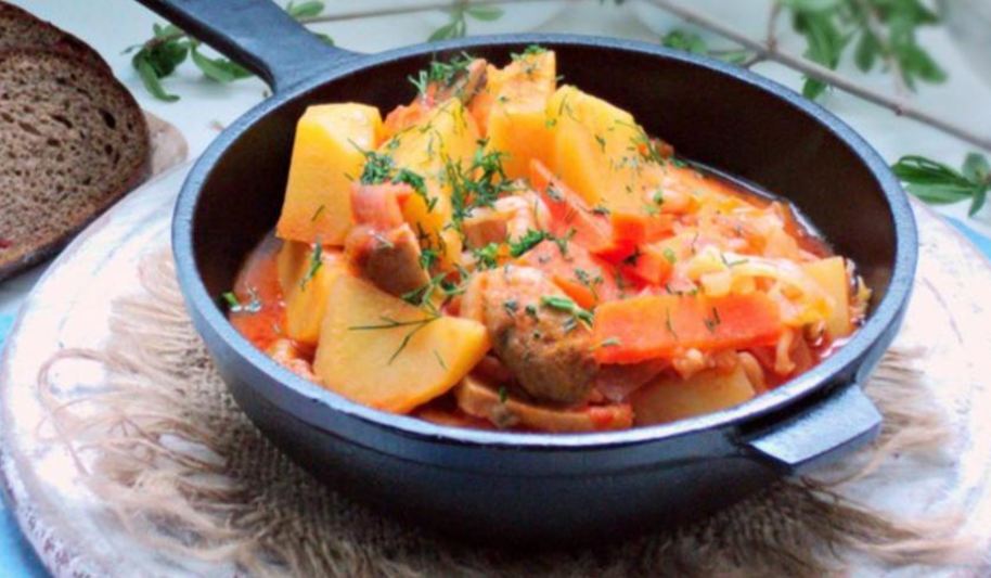 Рецепт овощного рагу с шампиньонами