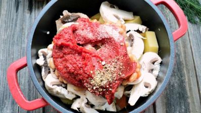 овощное рагу с шампиньонами