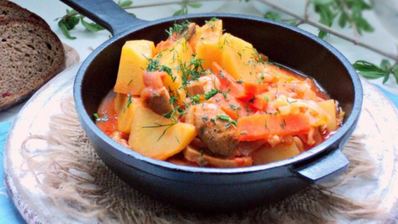 овощное рагу с шампиньонами