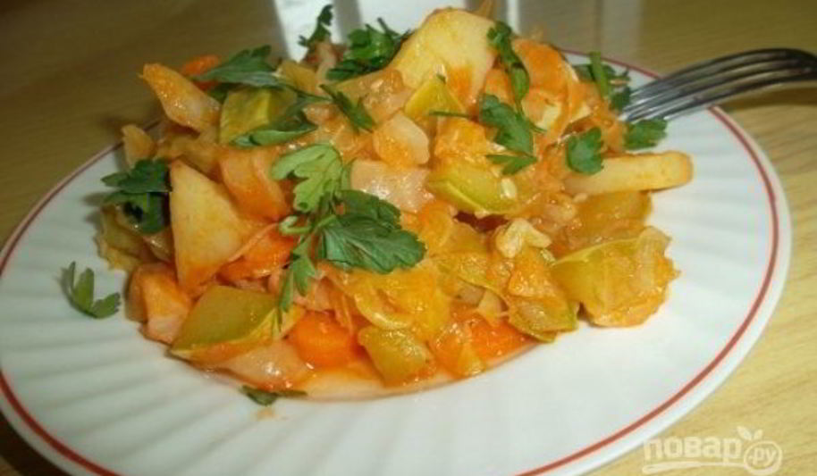 Рецепт овощного рагу в казане