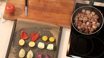 рагу из барашка с чесночной подливой