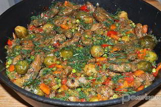 Рагу из печени с овощами