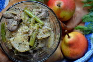 Рагу с фасолью и грушей