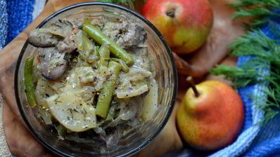 рагу с фасолью и грушей