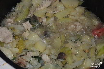 Рагу с грибами в мультиварке