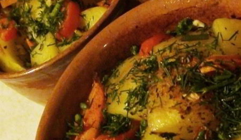 Рецепт рагу с курицей и овощами в горшочке