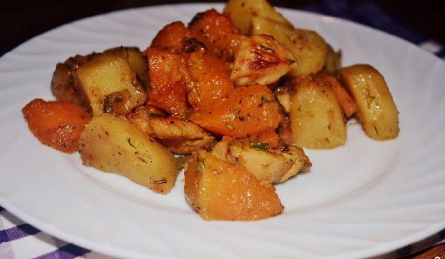 Рецепт рагу с курицей в мультиварке