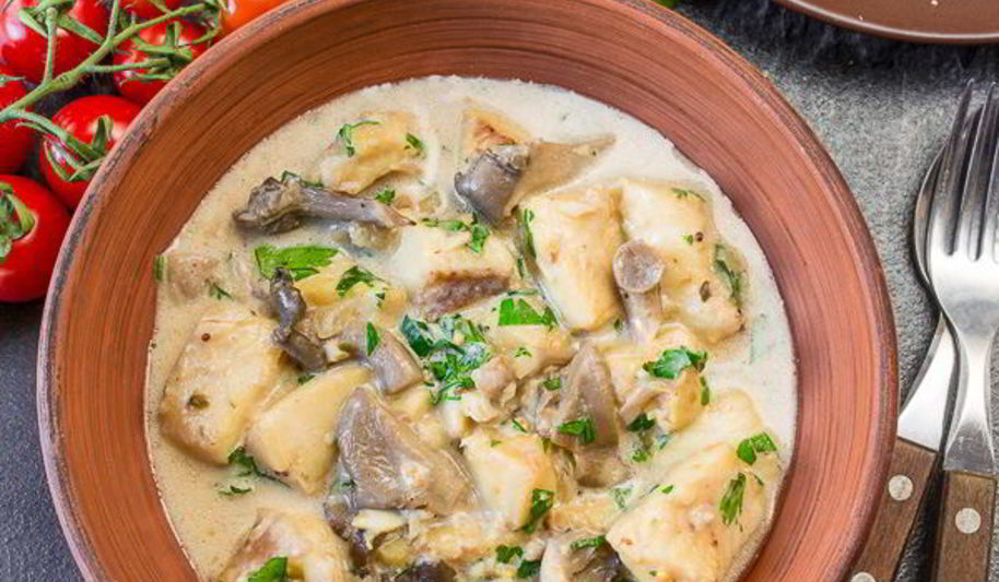 Рецепт рыбного рагу с вешенками