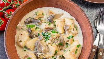 рыбное рагу с вешенками