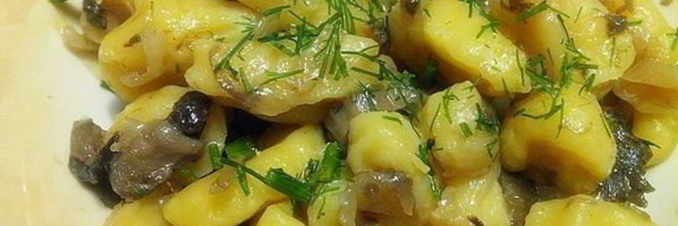 Тыквенные галушки с грибным рагу