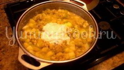 зеленое рагу в сливочном соусе