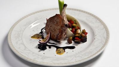 рататуй с фенхелем и свиной корейкой