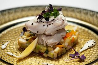 Рататуй с судаком в белом вине