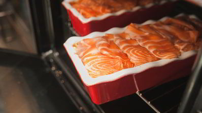 яркий рататуй с семгой