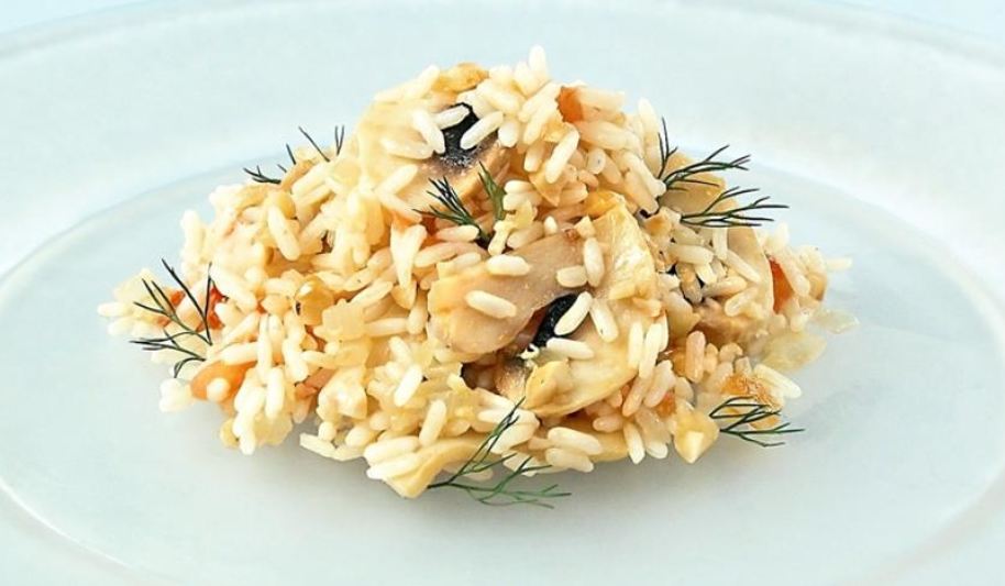 Рецепт грибного ризотто с орехами