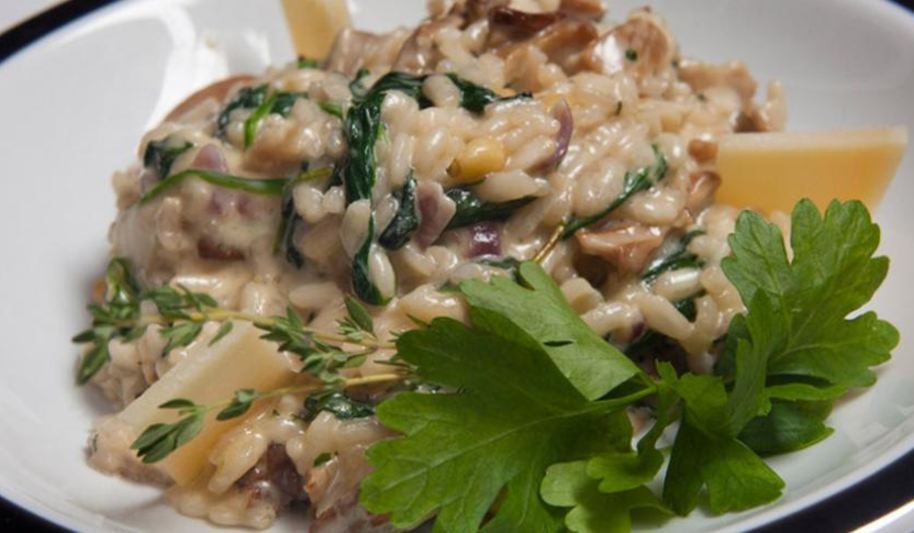 Рецепт грибного ризотто со шпинатом