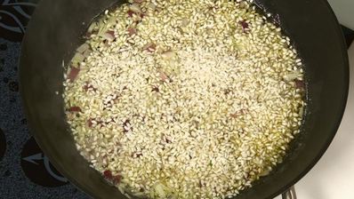 грибное ризотто со шпинатом