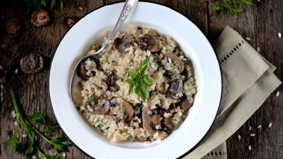 постное ризотто с грибами