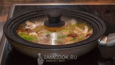 постное ризотто со спаржей и шампиньонами