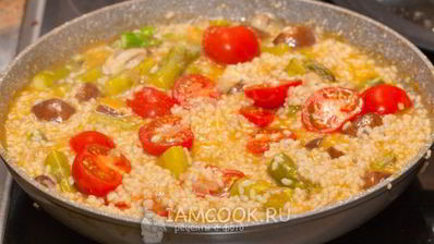 постное ризотто со спаржей и шампиньонами