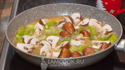 постное ризотто со спаржей и шампиньонами