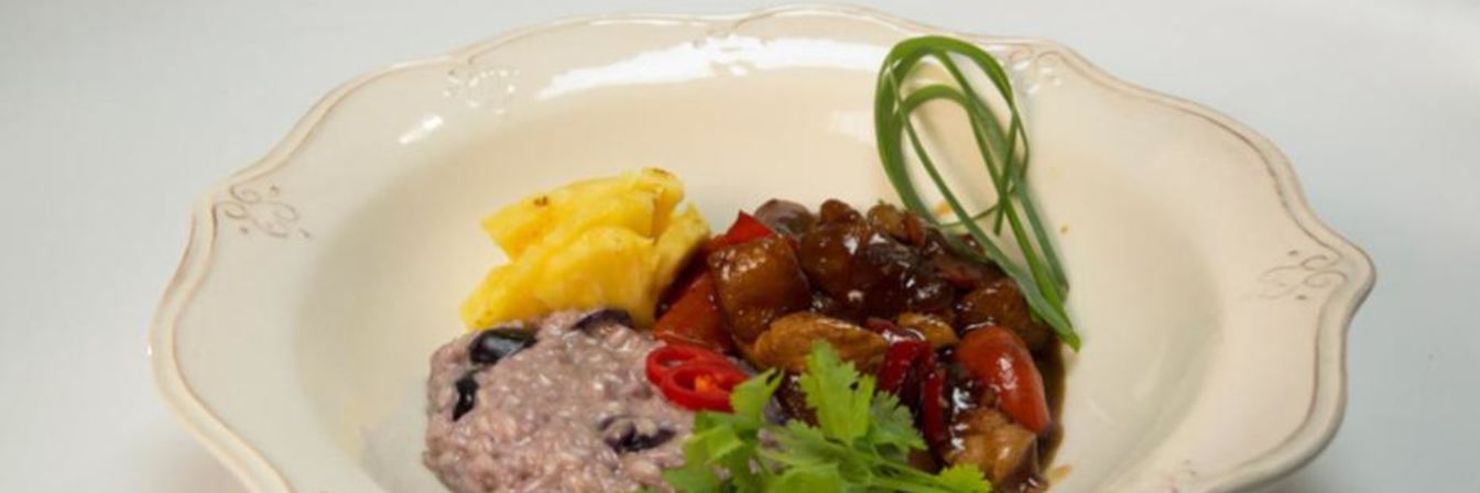 Пряная индейка с виноградным ризотто