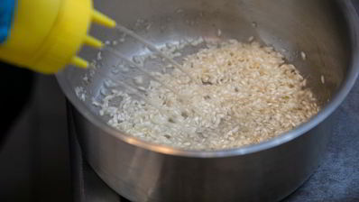 ризотто с белыми грибами и трюфельной пастой