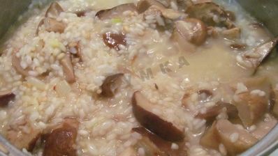 ризотто с белыми грибами со сливками