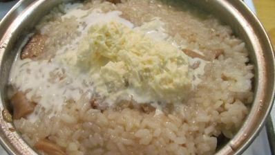 ризотто с белыми грибами со сливками