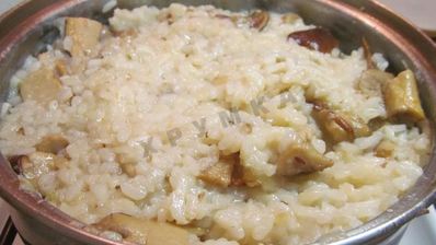 ризотто с белыми грибами со сливками