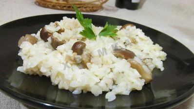 ризотто с белыми грибами со сливками