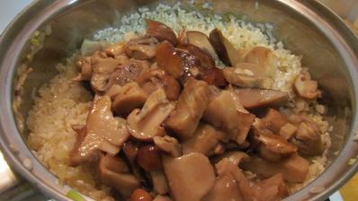 ризотто с белыми грибами со сливками