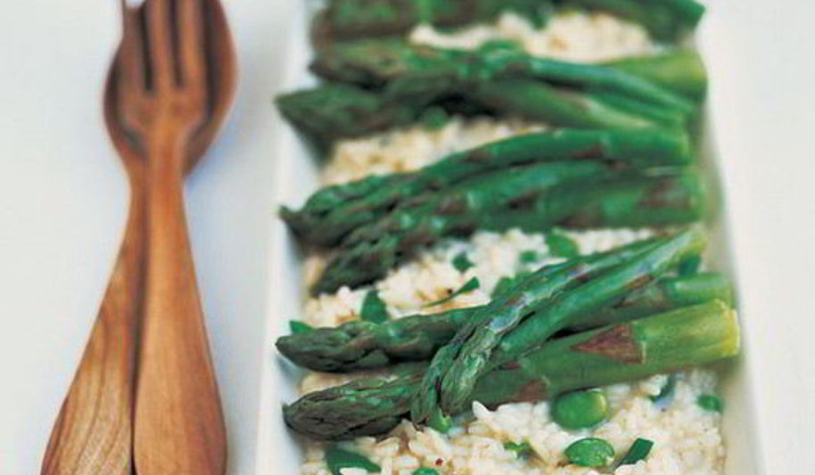 Рецепт ризотто с бобами и спаржей