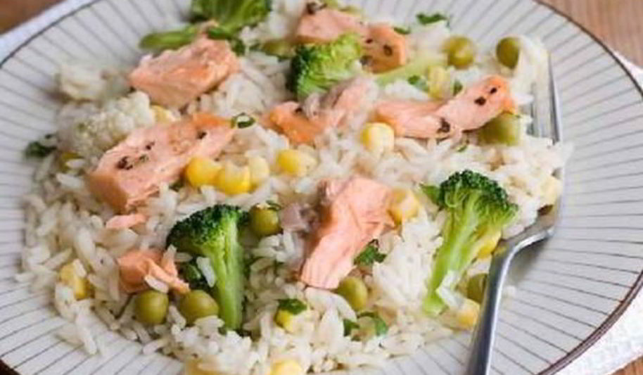 Рецепт ризотто с брокколи и лососем