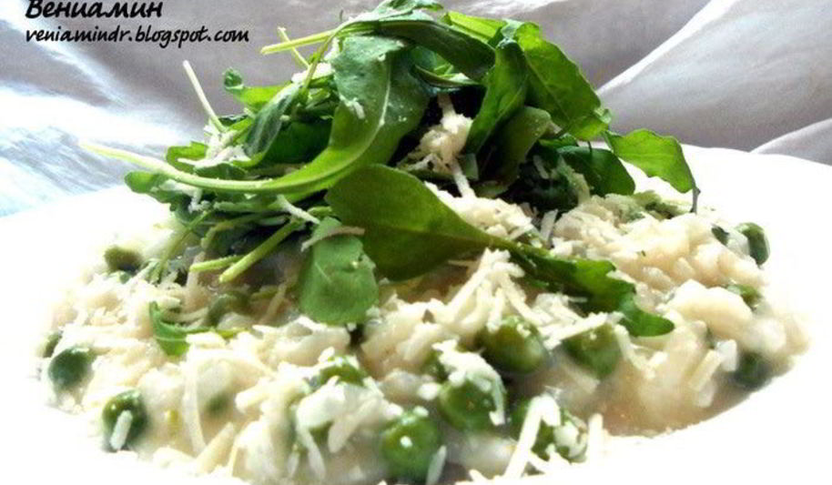 Рецепт ризотто с горошком и мятой