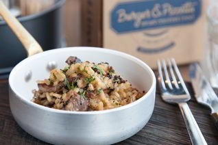 Ризотто с говядиной и вешенками