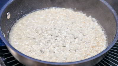 ризотто с говядиной и вешенками