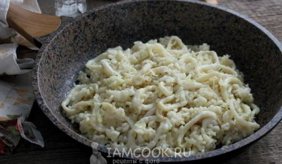 Рецепт ризотто с кальмарами