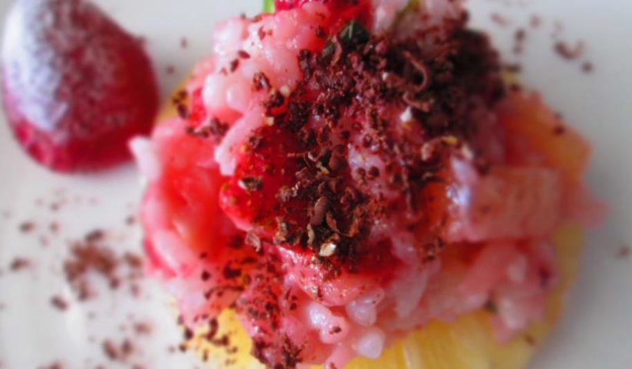 Рецепт ризотто с клубникой и ананасами