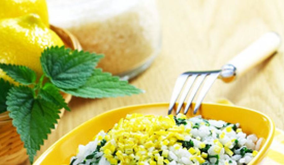 Рецепт ризотто с крапивой и лимоном